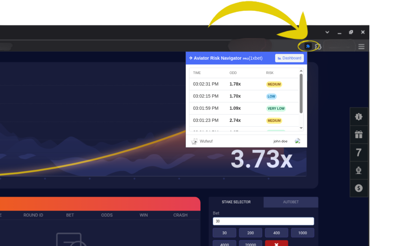 1xBet Aviator Predictor Extension Preview