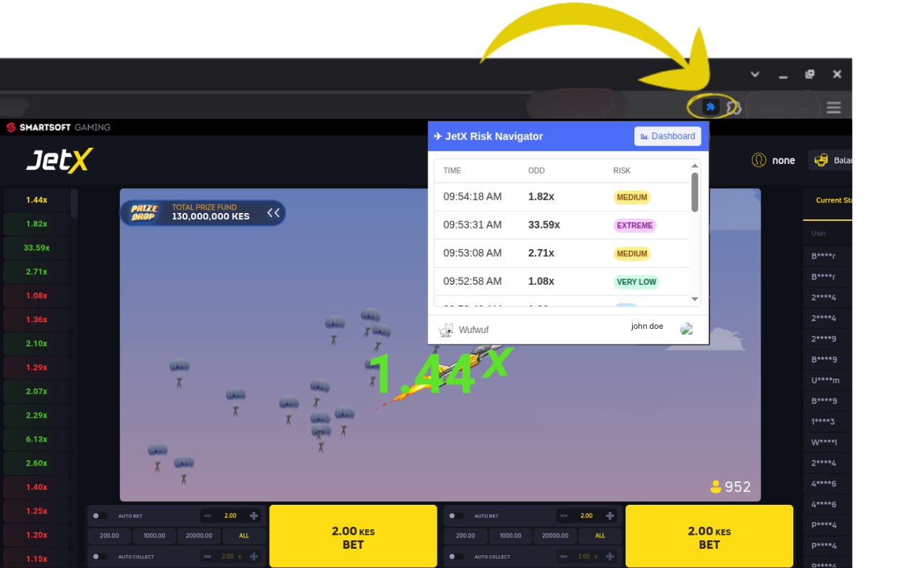 Betway JetX Predictor Extension Preview